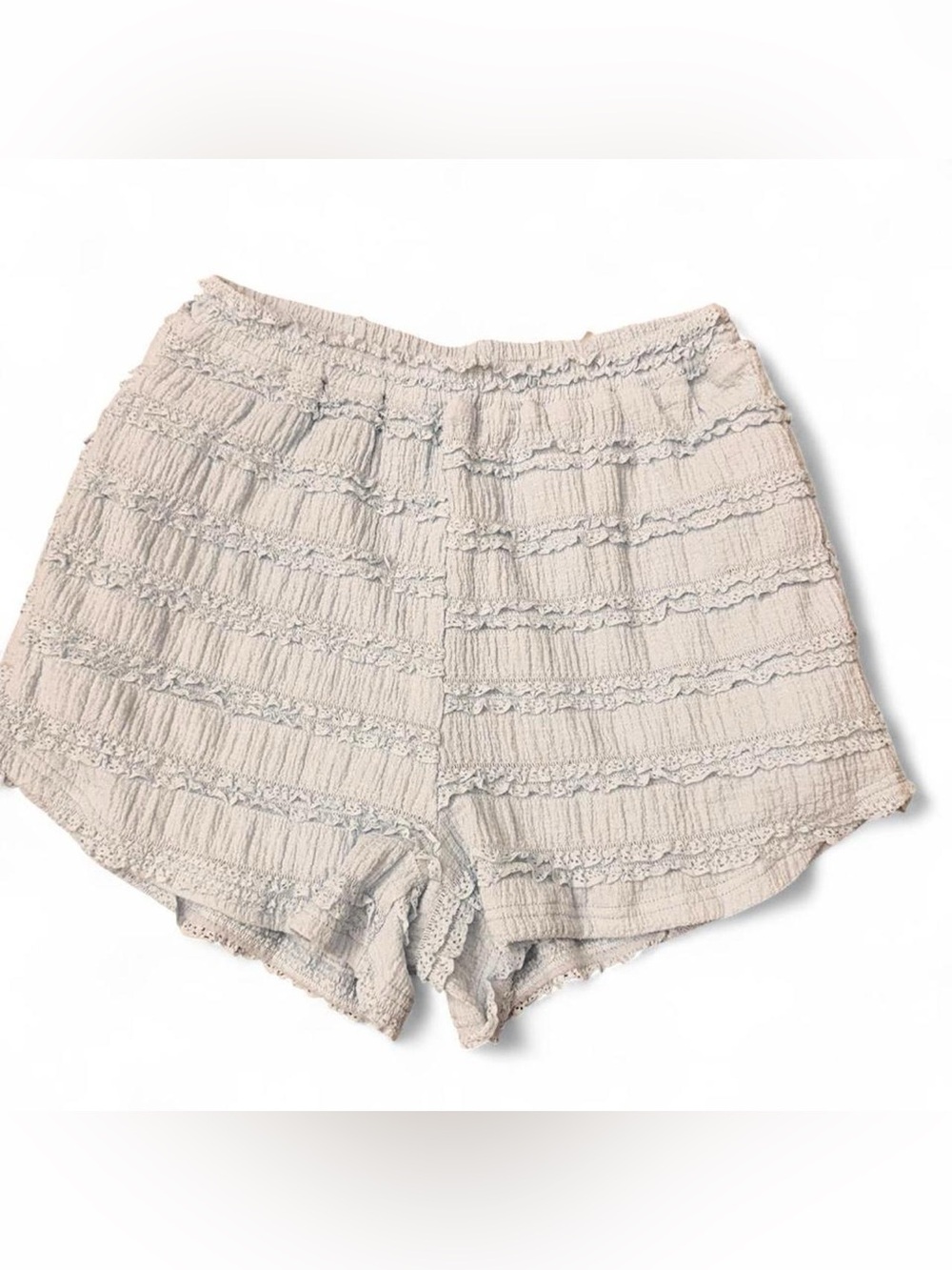 Listicle Women's High Waist Lace-Trim Shorts in Light Beige